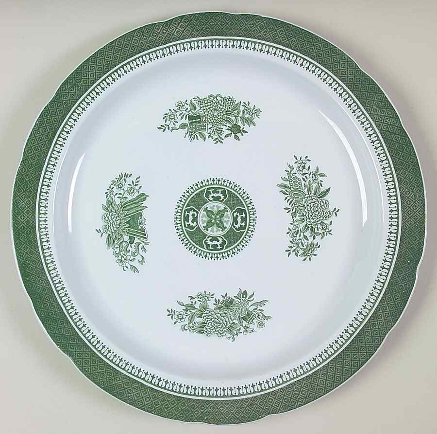 Fitzhugh Green 12" Chop Plate (Round Platter) by Spode-1