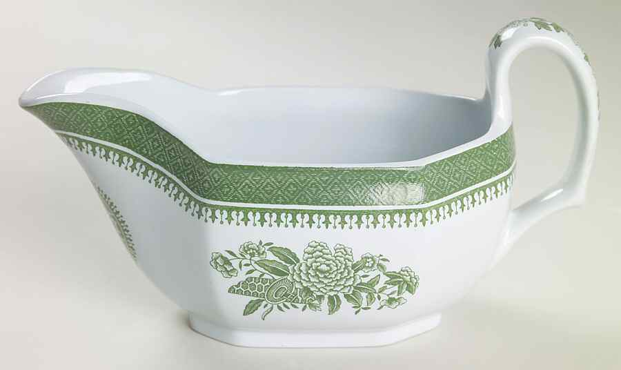 Fitzhugh Green Gravy Boat by Spode-1
