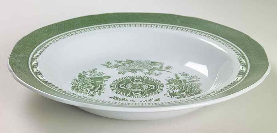 Fitzhugh Green Rim Soup Bowl by Spode-1