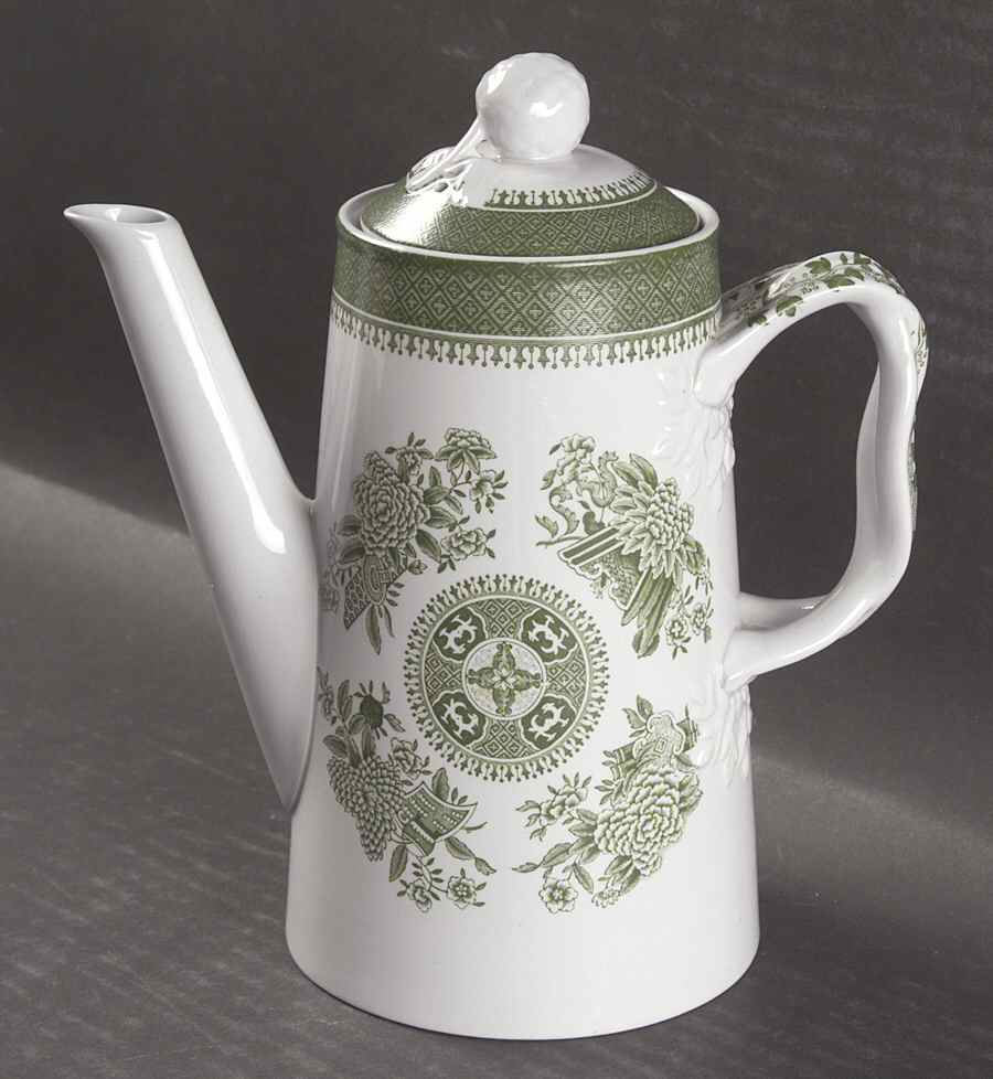 Fitzhugh Green Mini Coffee Pot & Lid by Spode-1
