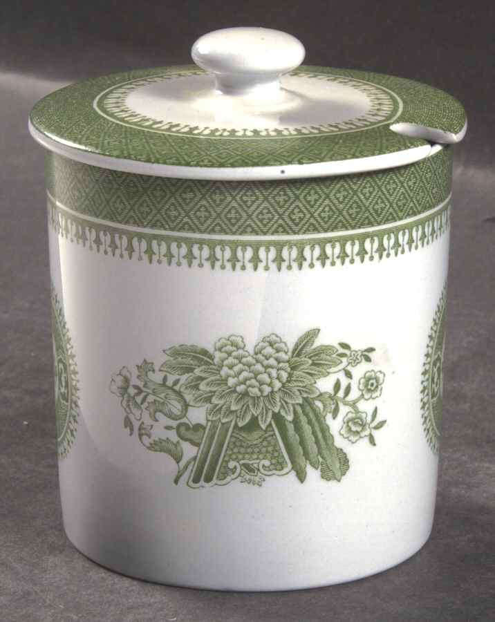 Fitzhugh Green Jam/Jelly & Lid by Spode-1