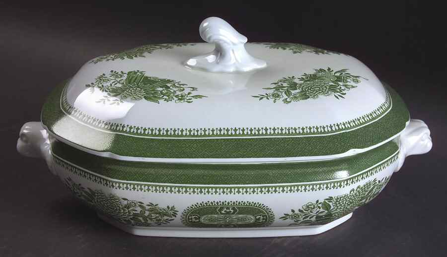 Fitzhugh Green Oval Covered Vegetable by Spode-1