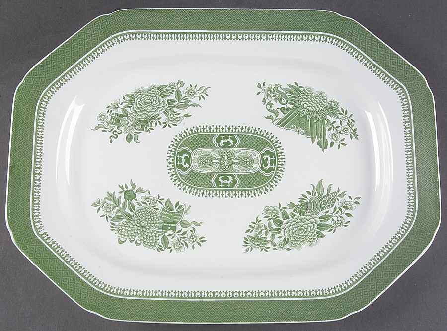 Fitzhugh Green 14" Oval Serving Platter by Spode-1