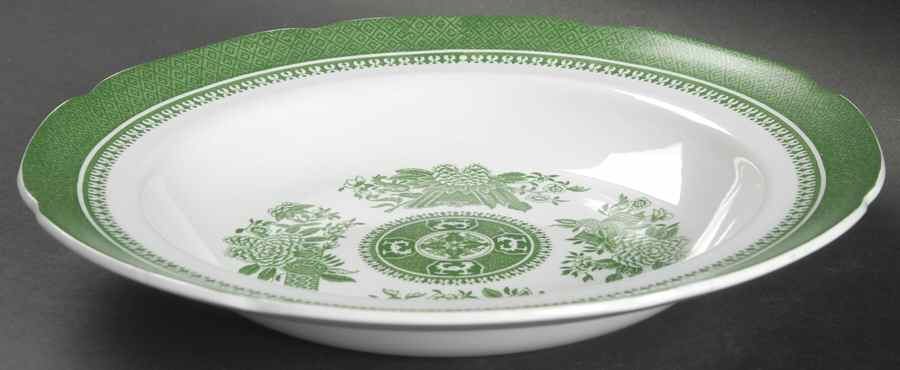 Fitzhugh Green Large Rim Soup Bowl by Spode-1