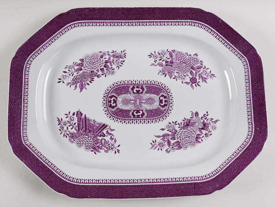 Fitzhugh Plum 14" Oval Serving Platter by Spode-1