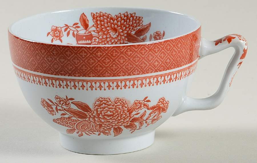 Fitzhugh Red Canton Shape Footed Cup by Spode-1