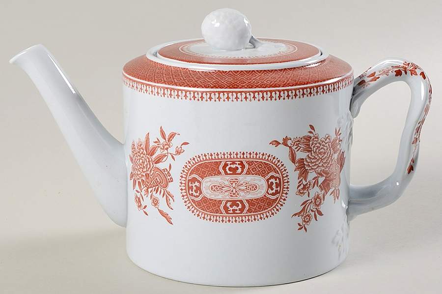 Fitzhugh Red Teapot & Lid by Spode-1