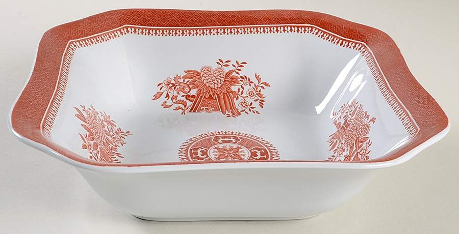 Fitzhugh Red 8" Square Vegetable Bowl by Spode-1