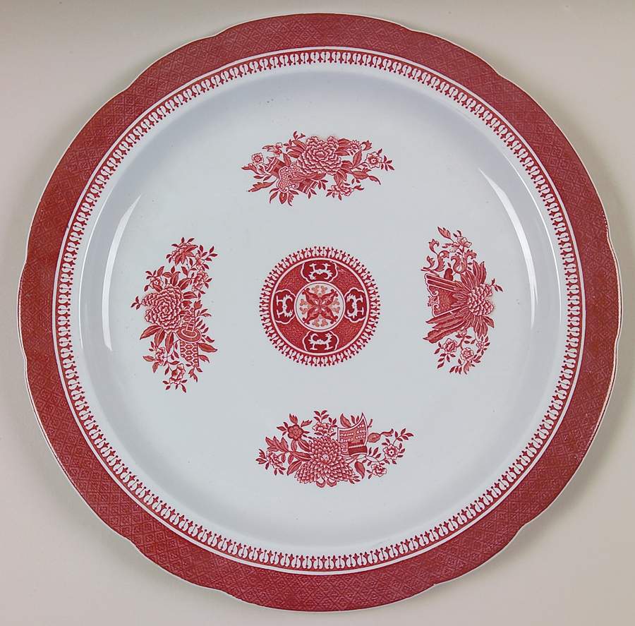Fitzhugh Red 12" Chop Plate (Round Platter) by Spode-1