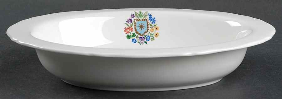 Floral Armorial 10" Oval Vegetable Bowl by Spode-1