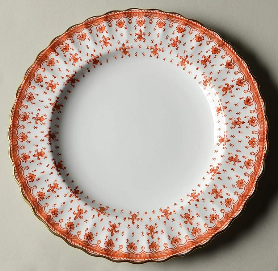 Fleur de Lys Red (4740, Gold Trim) Salad Plate by Spode-1