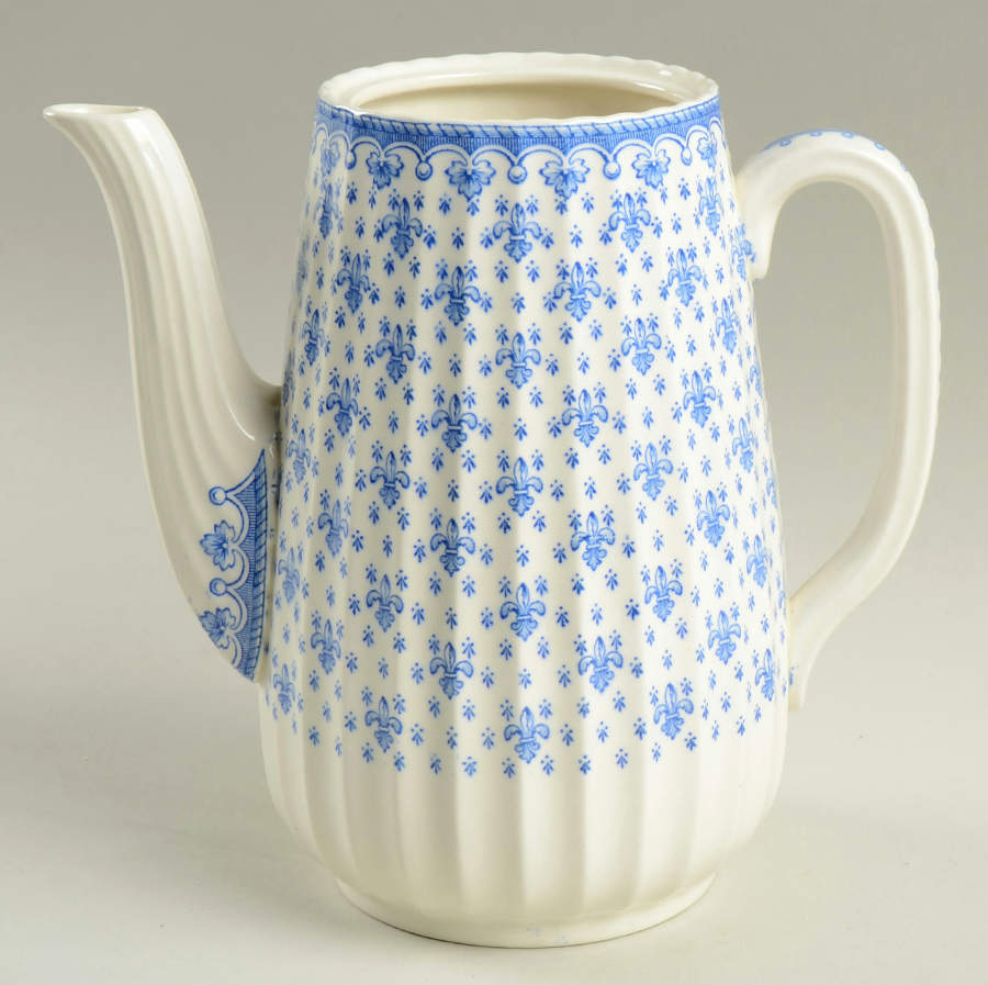 Fleur de Lys Blue (Earthenware, No Trim) Coffee Pot No Lid by Spode-1