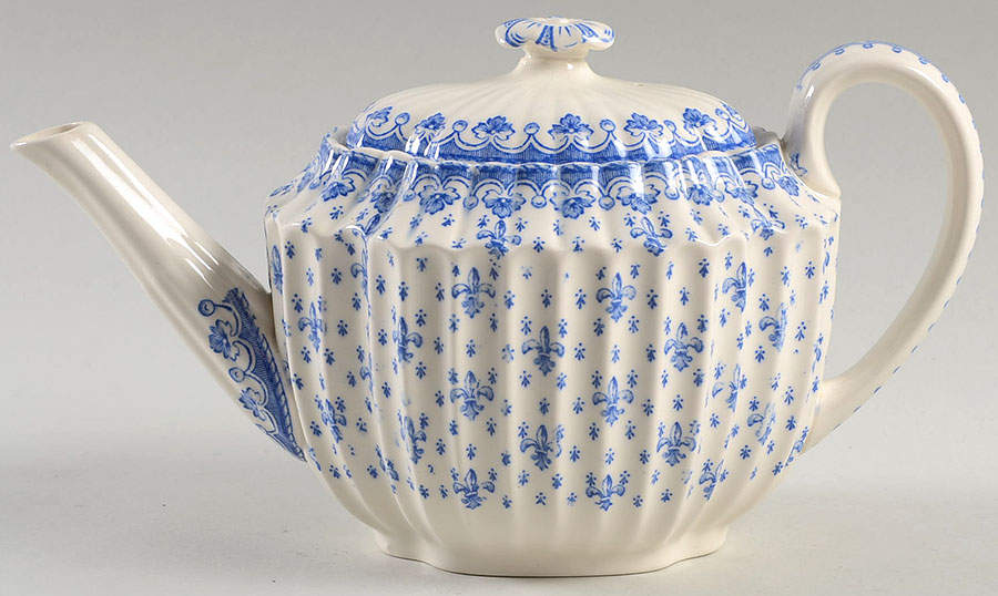 Fleur de Lys Blue (Earthenware, No Trim) Mini Teapot & Lid by Spode-1