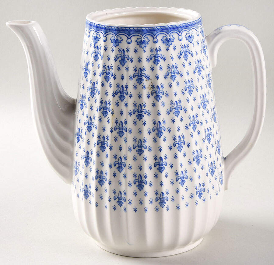 Fleur de Lys Blue (Earthenware, No Trim) Coffee Pot No Lid by Spode-1