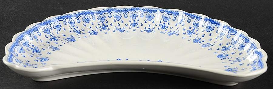 Fleur de Lys Blue (Earthenware, No Trim) Crescent Salad Plate by Spode-1