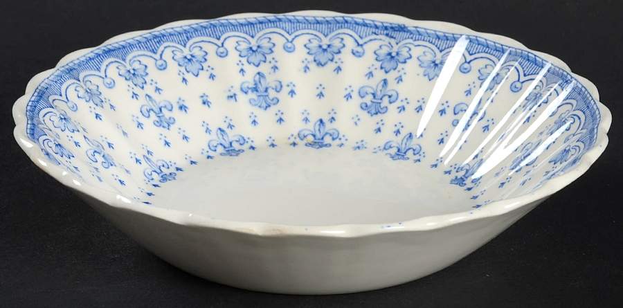 Fleur de Lys Blue (Earthenware, No Trim) Fruit/Dessert (Sauce) Bowl by Spode-1