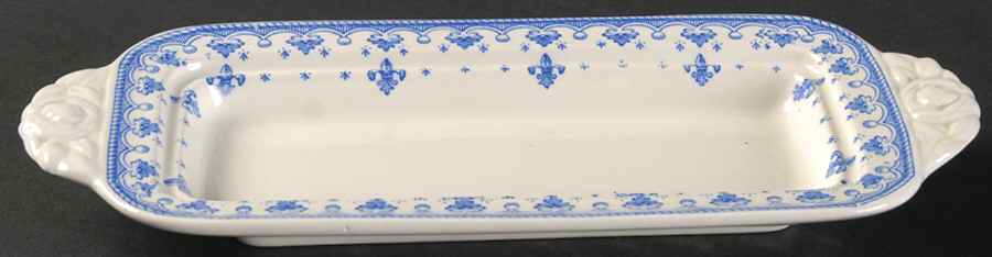 Fleur de Lys Blue (Earthenware, No Trim) 1/4 Lb Butter No Lid by Spode-1