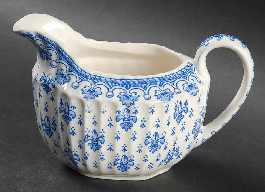 Fleur de Lys Blue (Earthenware, No Trim) Mini Creamer by Spode-1