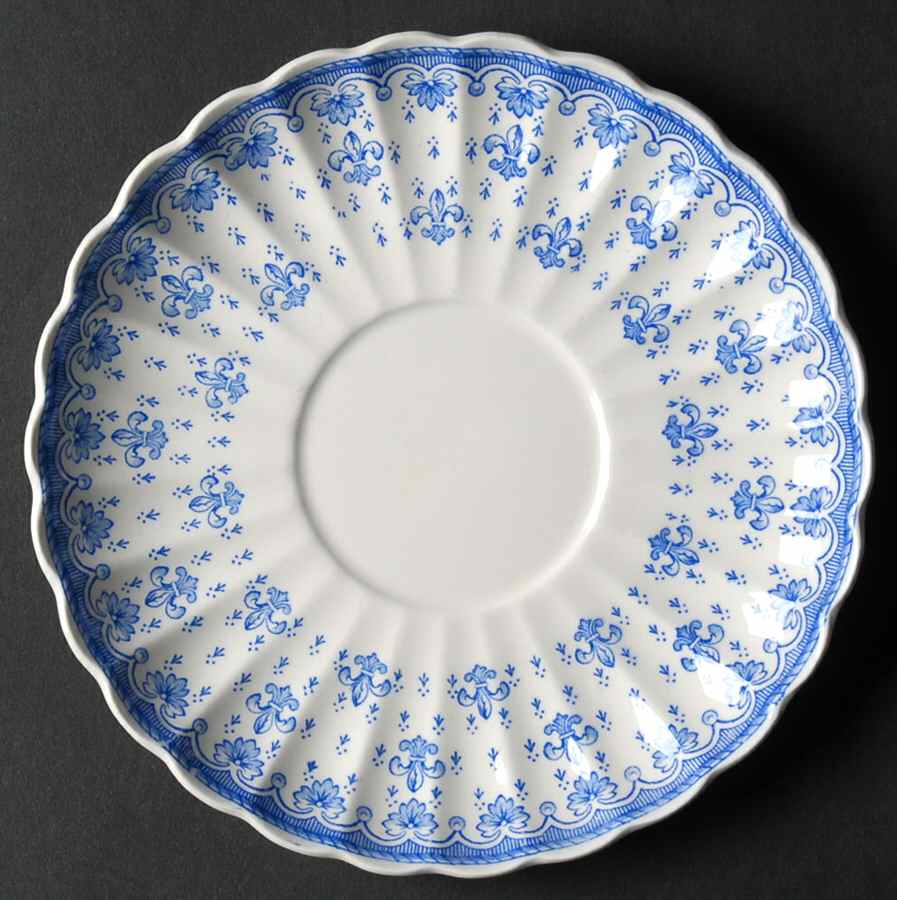 Fleur de Lys Blue (Earthenware, No Trim) Saucer for Flat Cup by Spode-1