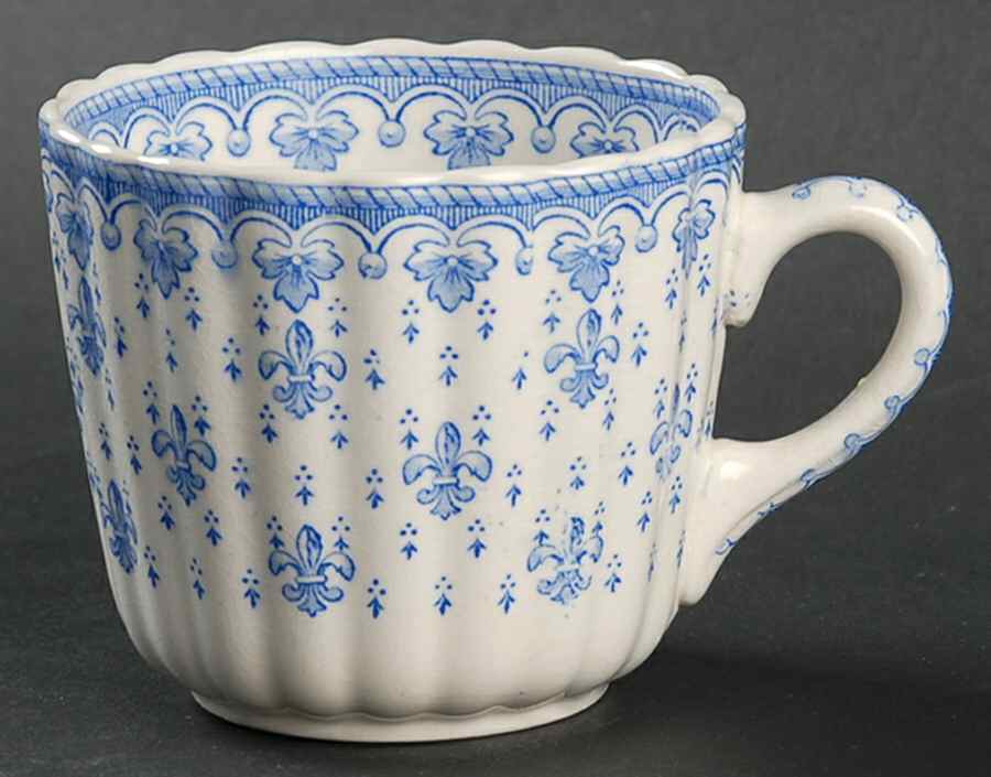 Fleur de Lys Blue (Earthenware, No Trim) Flat Cup by Spode-1