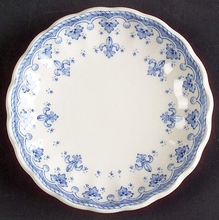 Fleur de Lys Blue (Earthenware, No Trim) Butter Pat by Spode-1