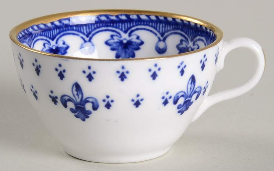 Fleur de Lys Blue (Bone, Gold Trim) Miniature Cup Only by Spode-1