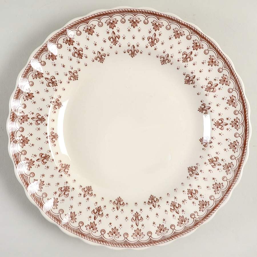 Fleur de Lys Brown (Earthenware, No Trim) Salad Plate by Spode-1