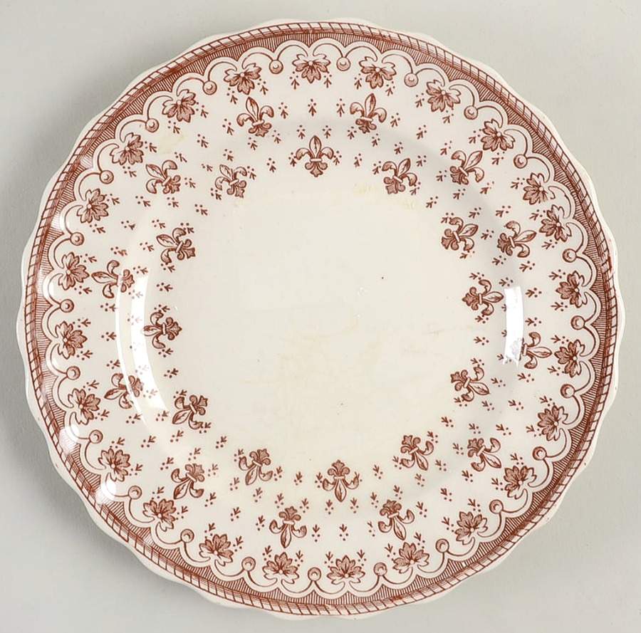 Fleur de Lys Brown (Earthenware, No Trim) Bread & Butter Plate by Spode-1