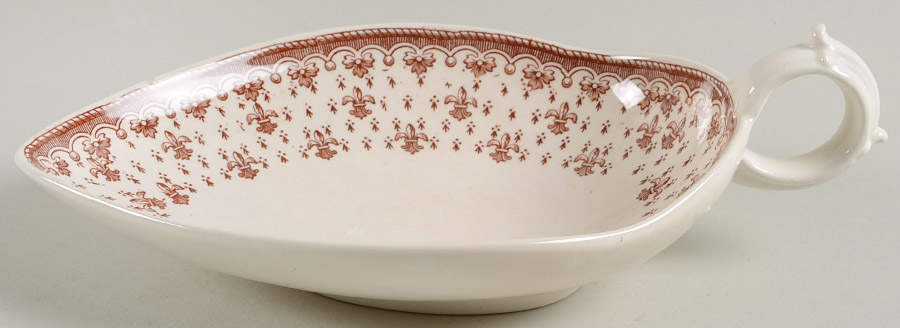 Fleur de Lys Brown (Earthenware, No Trim) Strawberry Dish by Spode-1