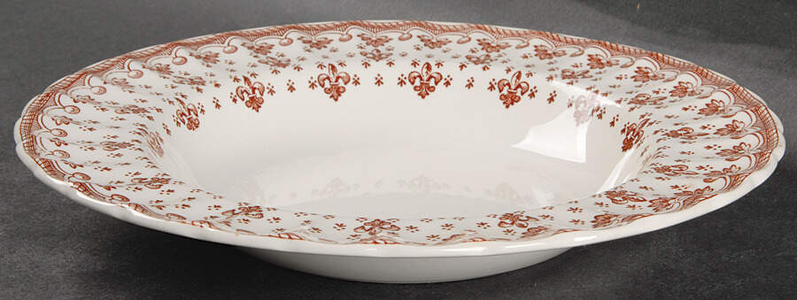 Fleur de Lys Brown (Earthenware, No Trim) Rim Soup Bowl by Spode-1