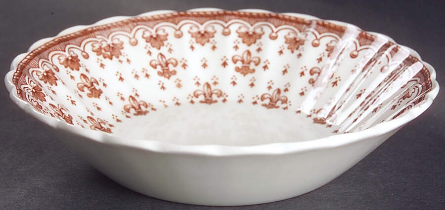 Fleur de Lys Brown (Earthenware, No Trim) Fruit/Dessert (Sauce) Bowl by Spode-1