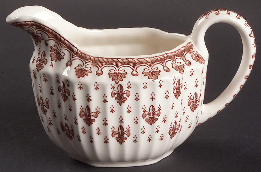 Fleur de Lys Brown (Earthenware, No Trim) Creamer by Spode-1