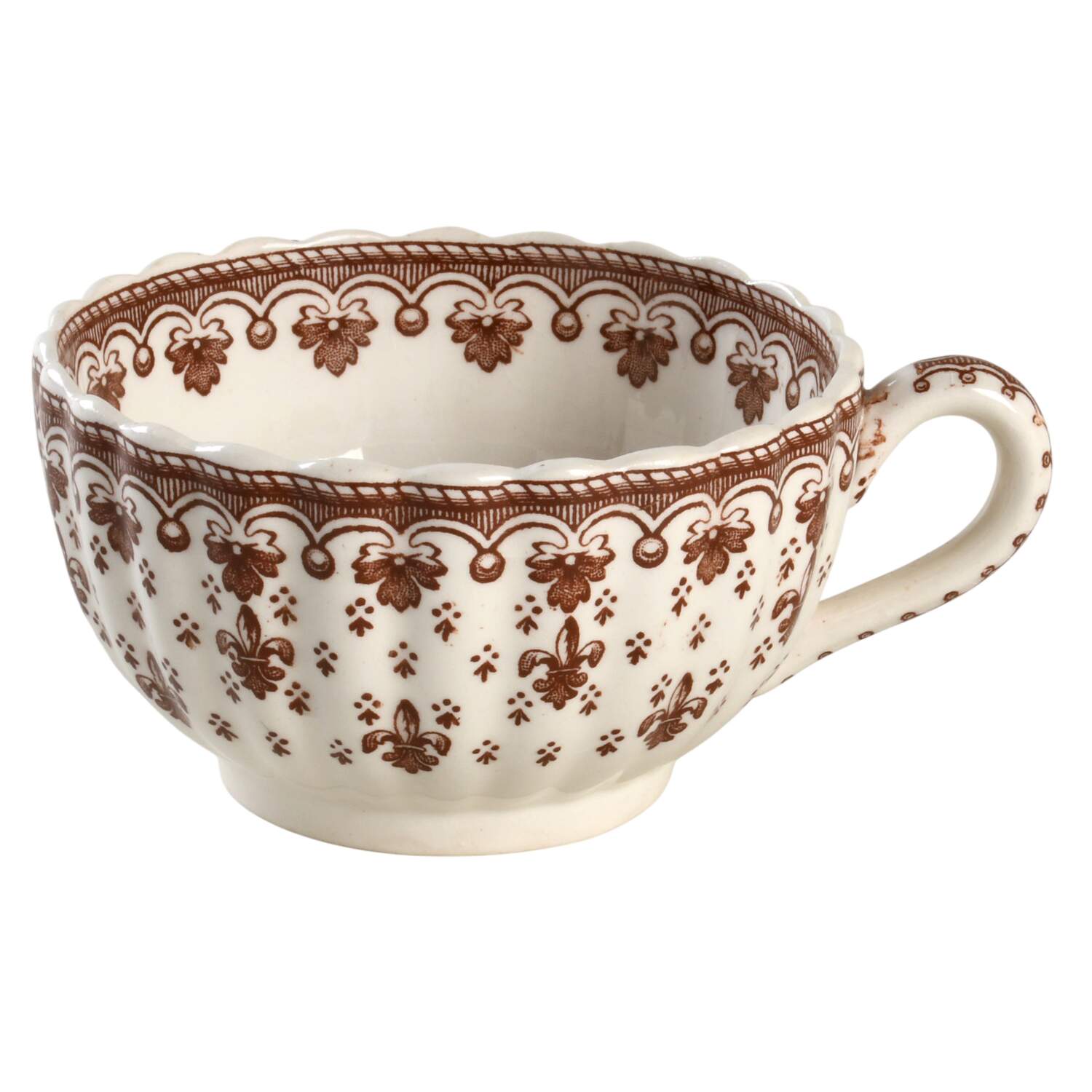 Fleur de Lys Brown (Earthenware, No Trim) Flat Cup by Spode-1