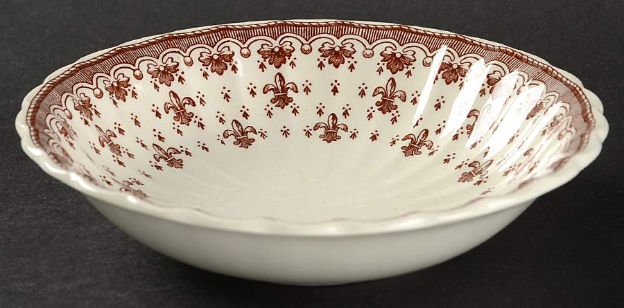 Fleur de Lys Brown (Earthenware, No Trim) Coupe Cereal Bowl by Spode-1