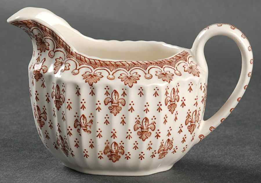 Fleur de Lys Brown (Earthenware, No Trim) Mini Creamer by Spode-1