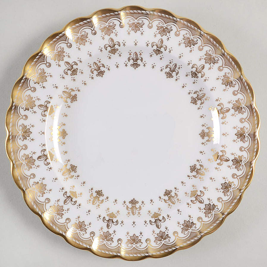 Fleur de Lys Gold (Bone, Gold Trim) Bread & Butter Plate by Spode-1