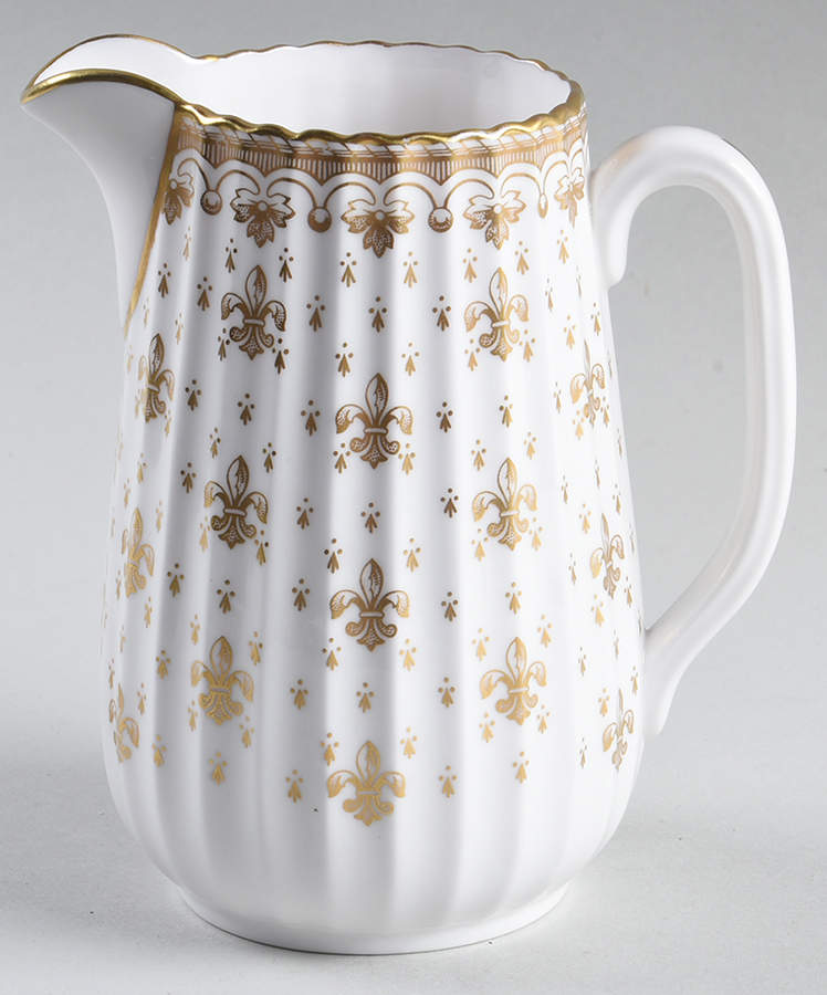 Fleur de Lys Gold (Bone, Gold Trim) Creamer by Spode-1