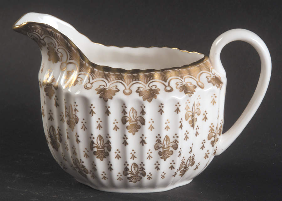 Fleur de Lys Gold (Bone, Gold Trim) Mini Creamer by Spode-1