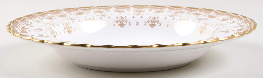 Fleur de Lys Gold (Bone, Gold Trim) Rim Soup Bowl by Spode-1