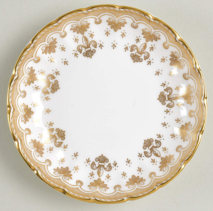 Fleur de Lys Gold (Bone, Gold Trim) Butter Pat by Spode-1