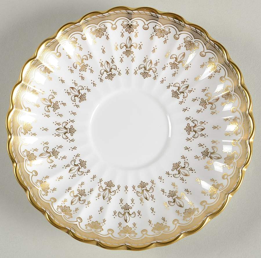 Fleur de Lys Gold (Bone, Gold Trim) Saucer by Spode-1