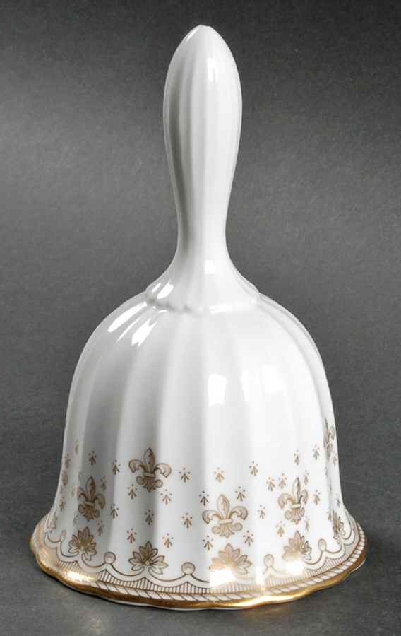 Fleur de Lys Gold (Bone, Gold Trim) Bell by Spode-1