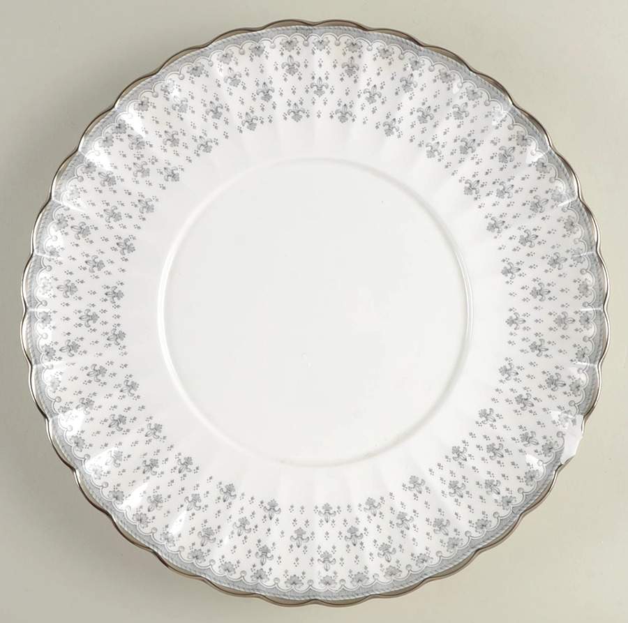 Fleur de Lys Grey (Bone, Platinum Trim) Underplate for Tureen by Spode-1