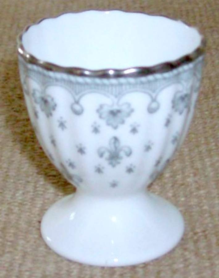 Fleur de Lys Grey (Bone, Platinum Trim) Single Egg Cup by Spode-1