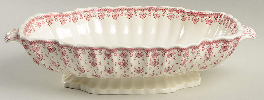 Fleur de Lys Red (Earthenware, No Trim) Oval Vegetable No Lid by Spode-1