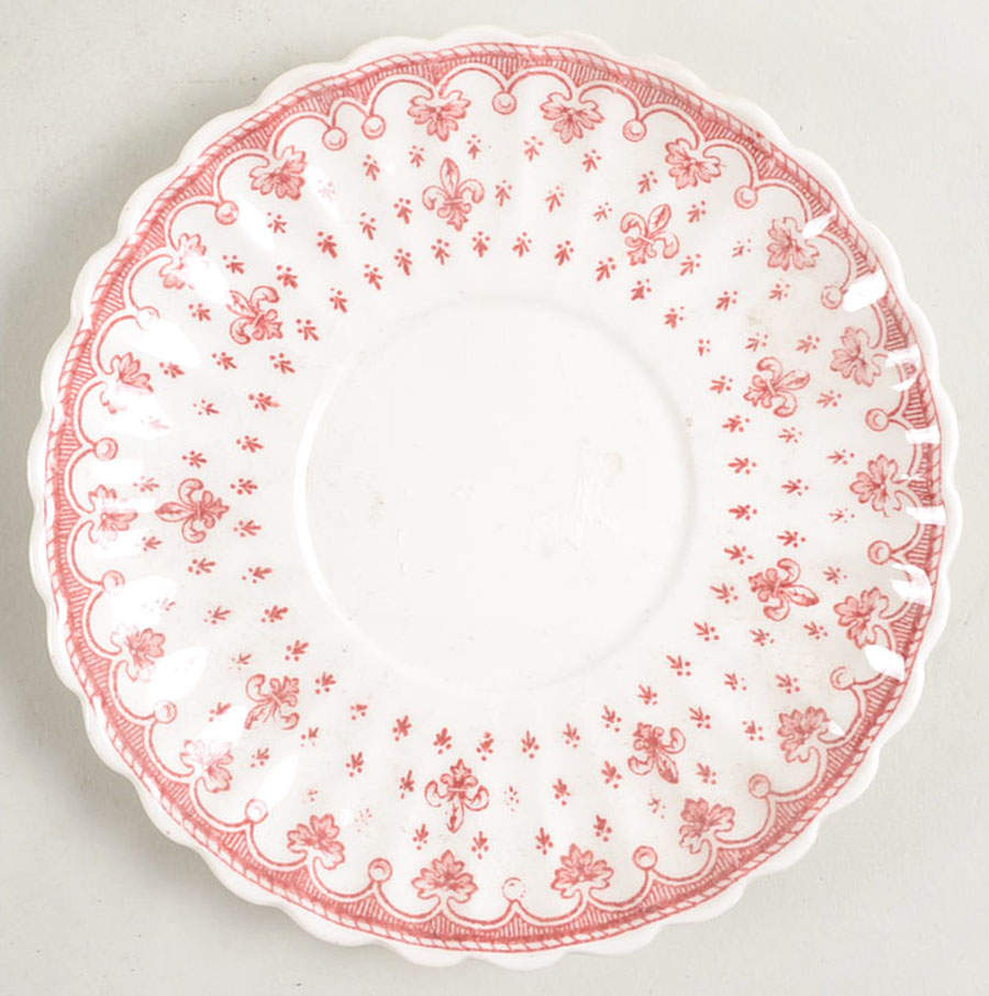Fleur de Lys Red (Earthenware, No Trim) Saucer for Demitasse Cup by Spode-1