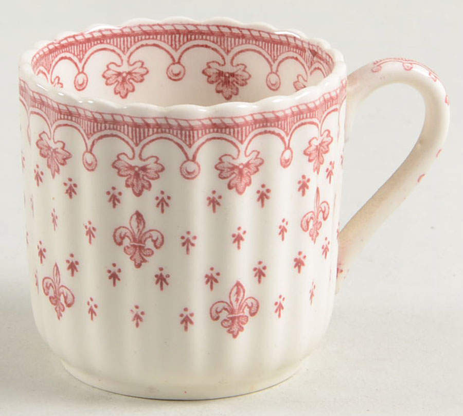 Fleur de Lys Red (Earthenware, No Trim) Flat Demitasse Cup by Spode-1