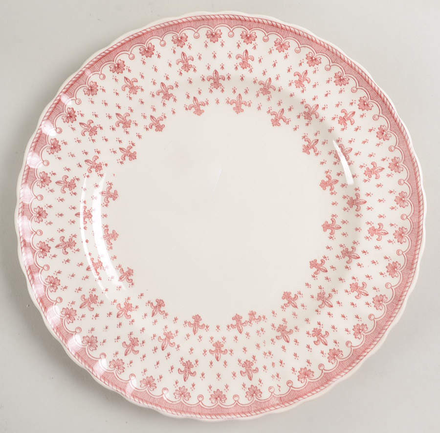 Fleur de Lys Red (Earthenware, No Trim) Luncheon Plate by Spode-1