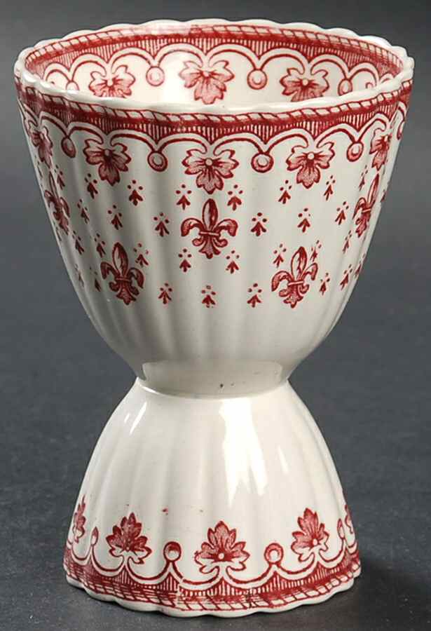 Fleur de Lys Red (Earthenware, No Trim) Double Egg Cup by Spode-1
