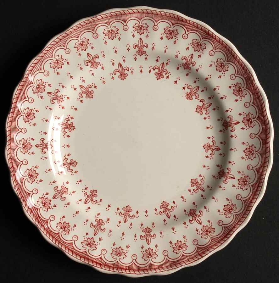 Fleur de Lys Red (Earthenware, No Trim) Bread & Butter Plate by Spode-1